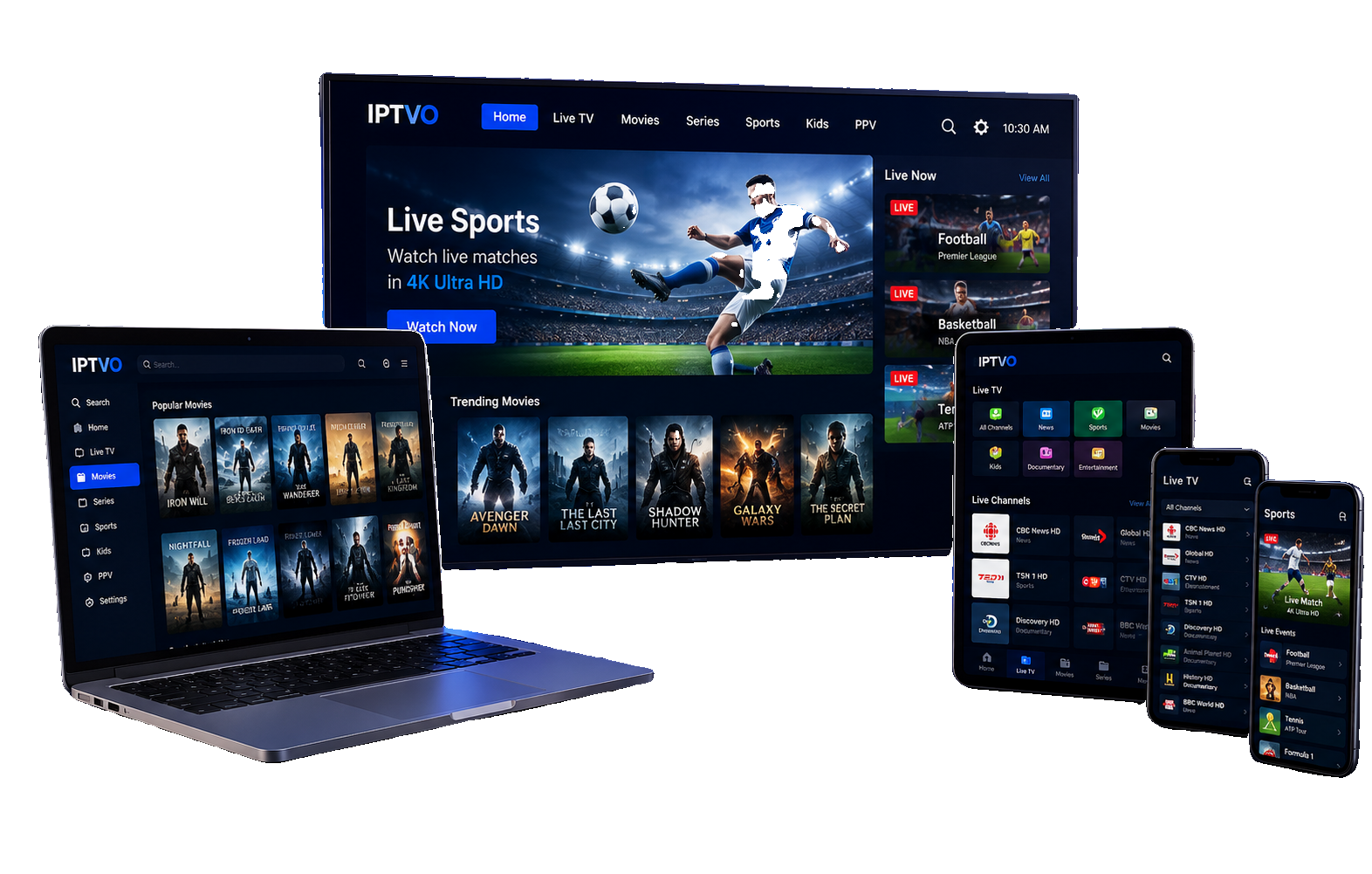 IPTV Canada streaming on Smart TV laptop tablet and smartphones