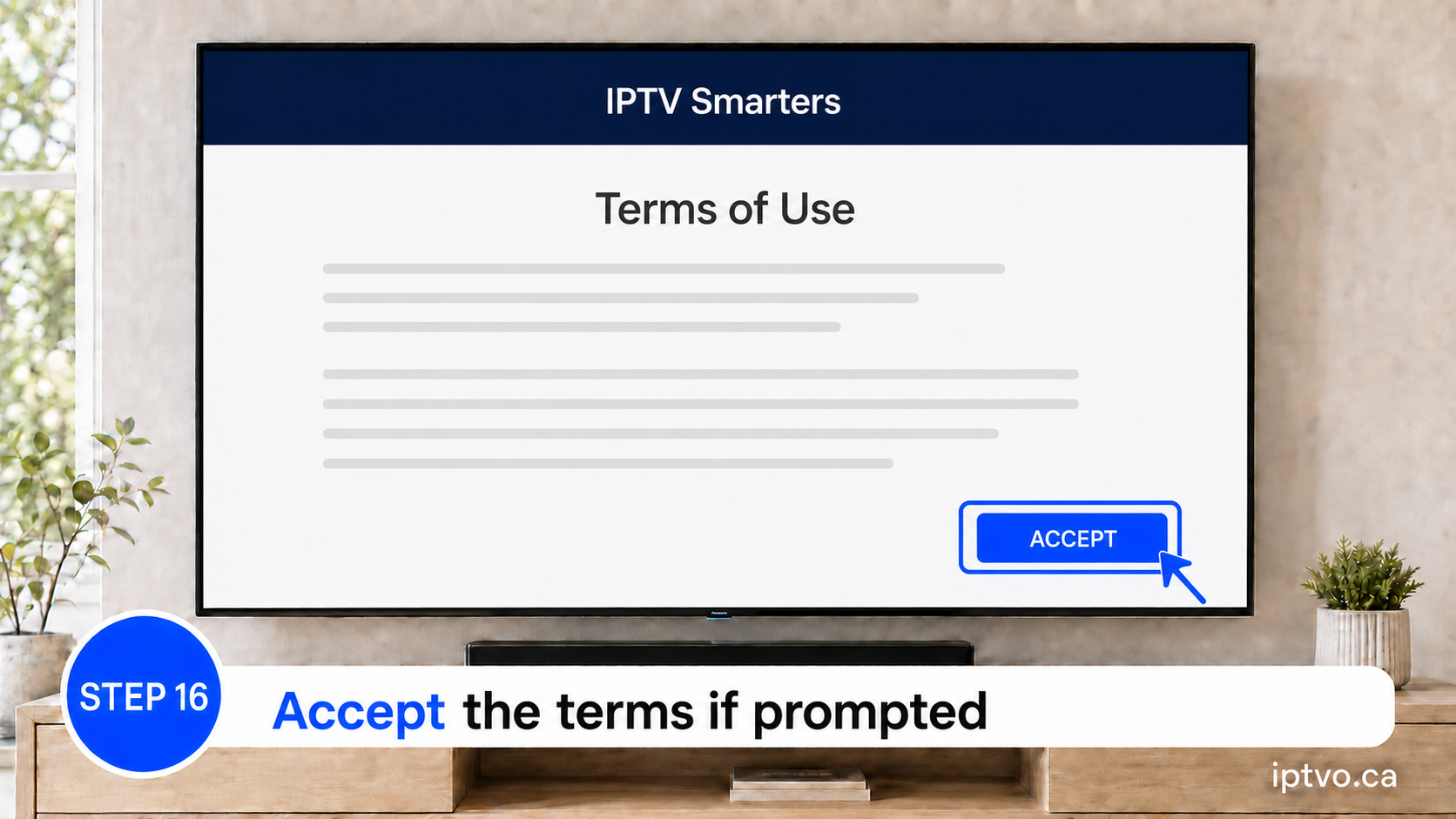 Accept the Smarters Pro terms if prompted