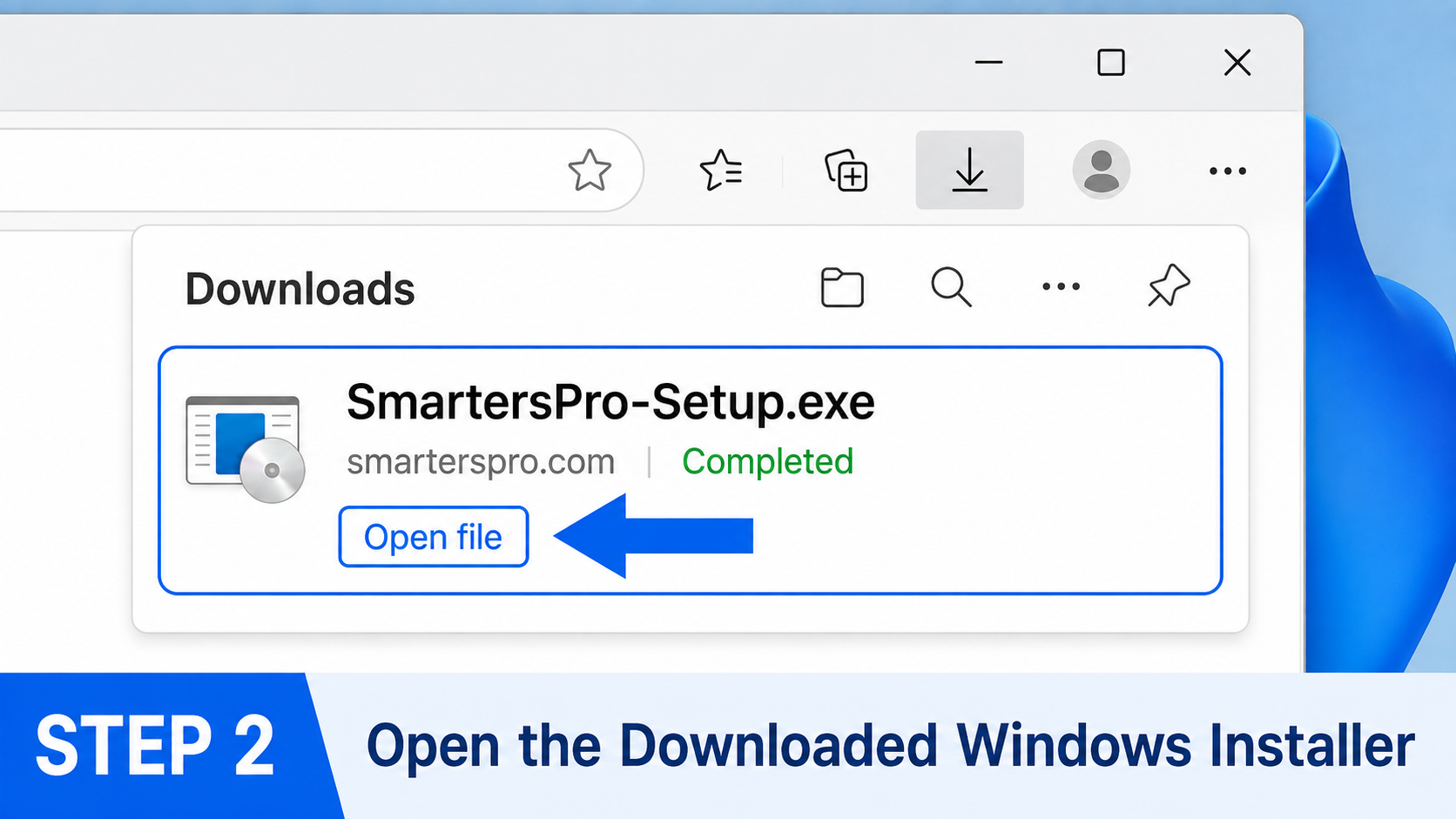 Windows Step 2: Open the downloaded Smarters Pro EXE file