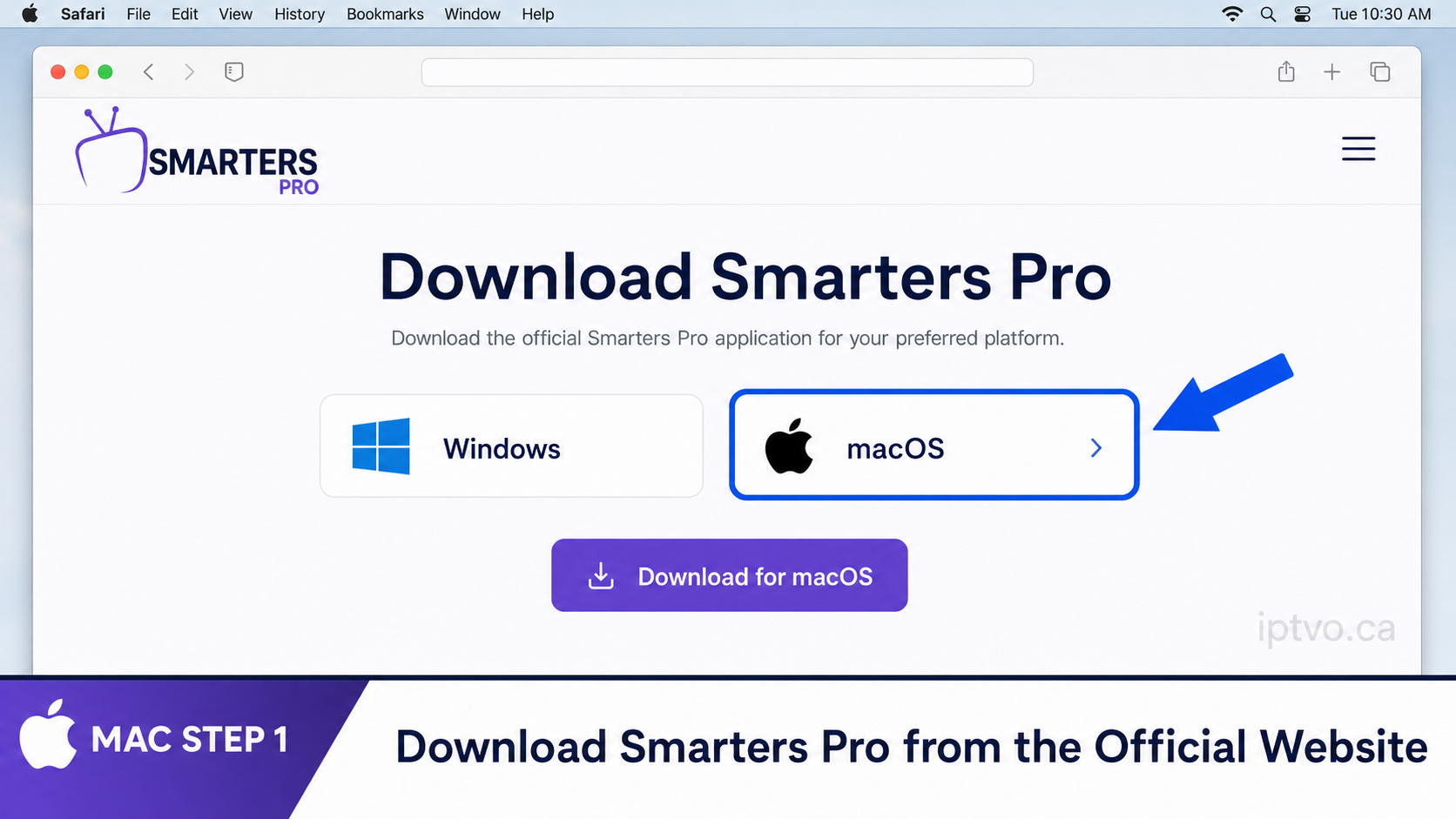 macOS Step 1: Download the official Smarters Pro macOS installer