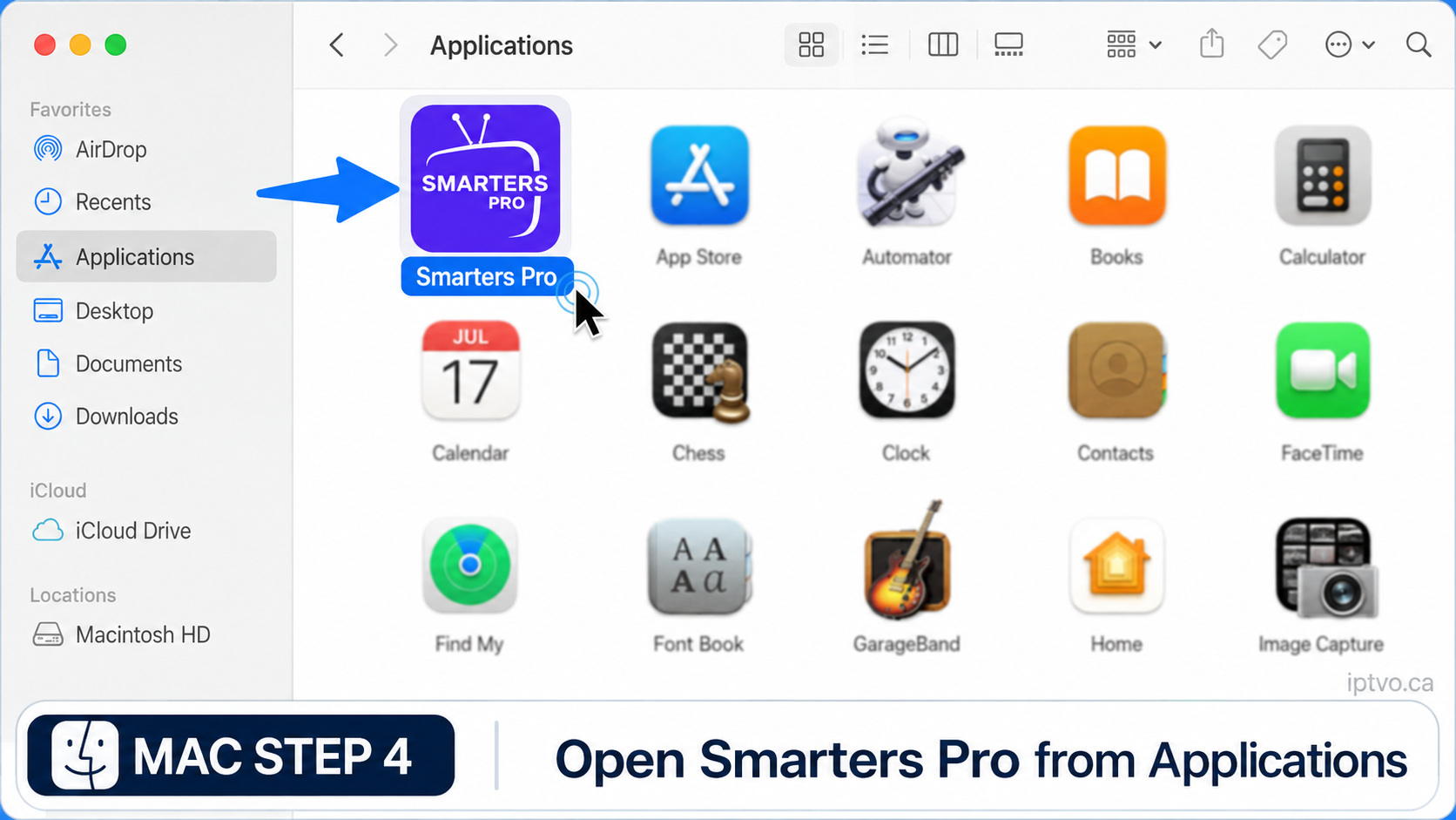 macOS Step 4: Open Smarters Pro from the Applications folder