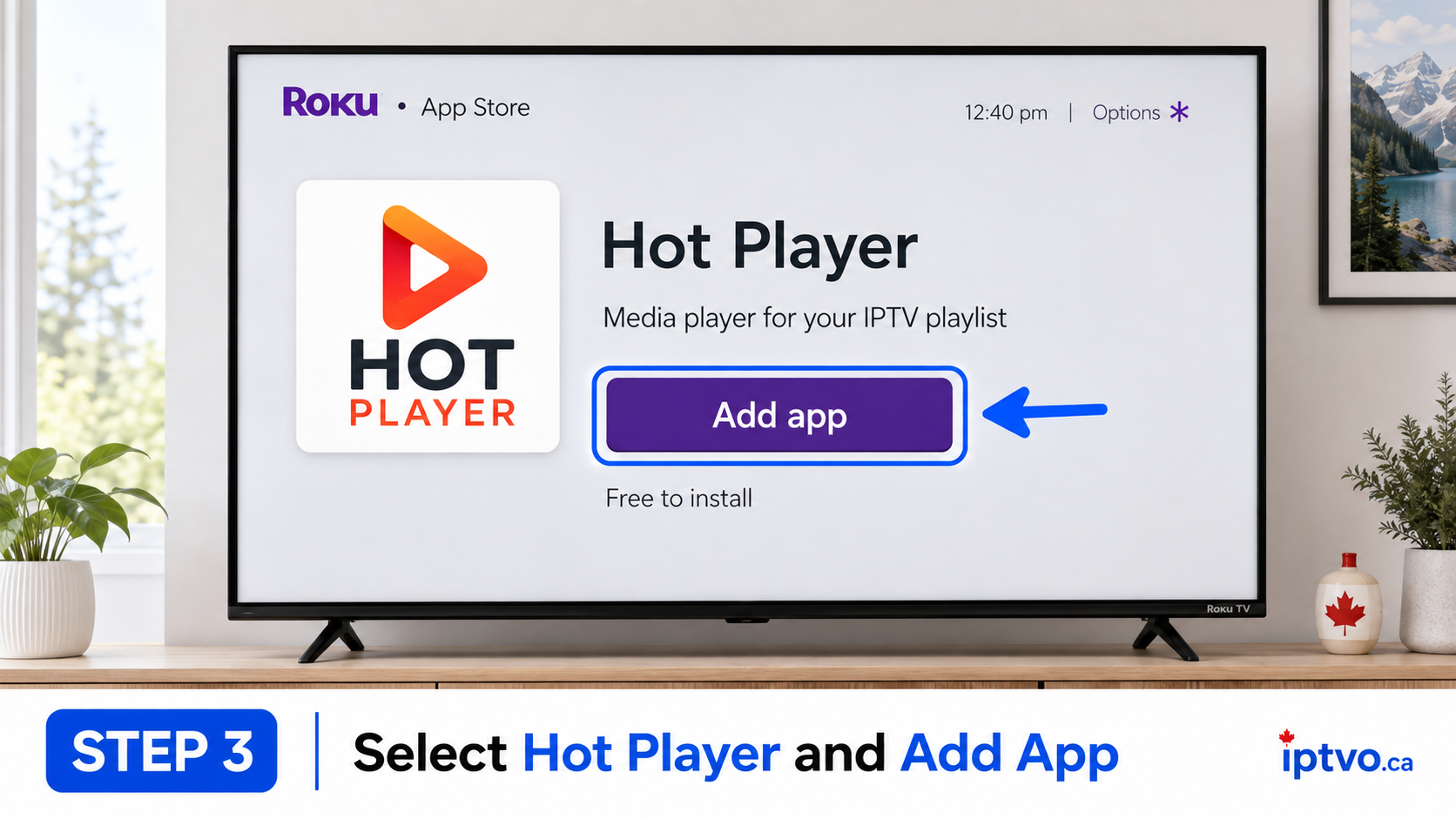 Roku Step 3: Add the Hot Player channel