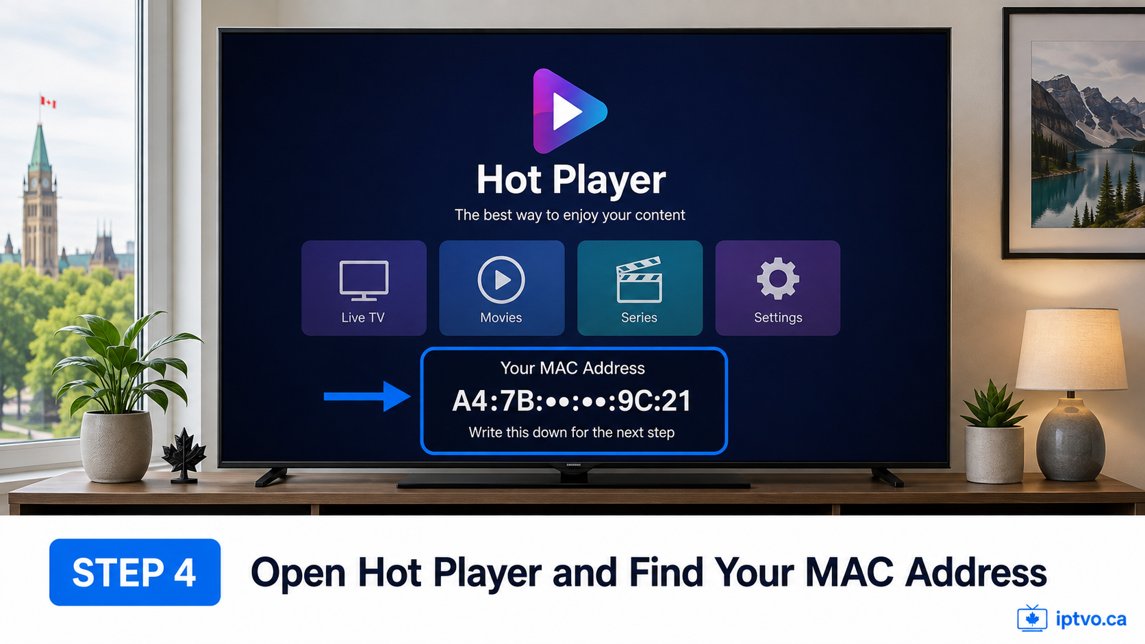 Roku Step 4: Open Hot Player and locate the MAC address