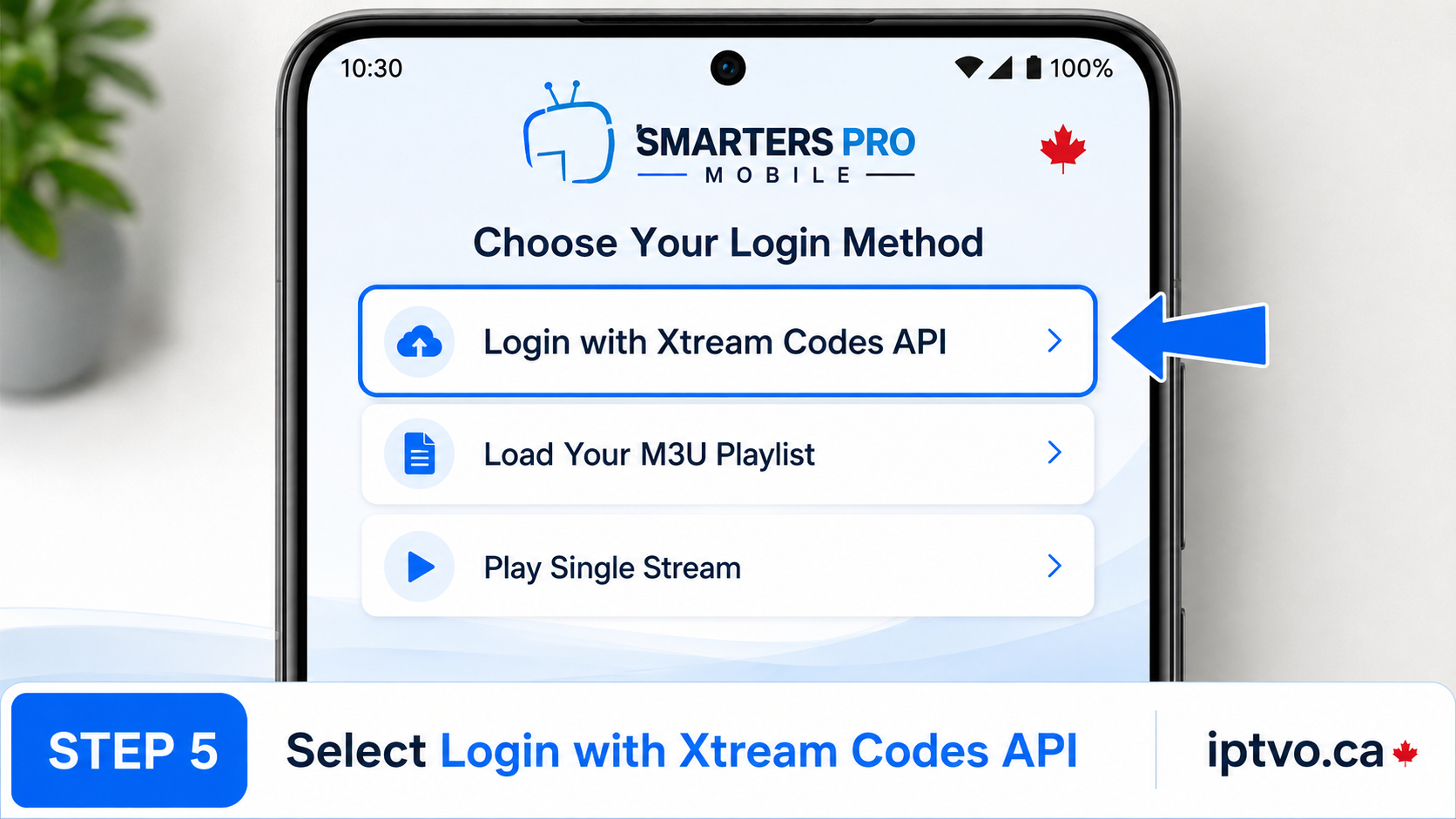 Android Phone Step 5: Choose Login with Xtream Codes API