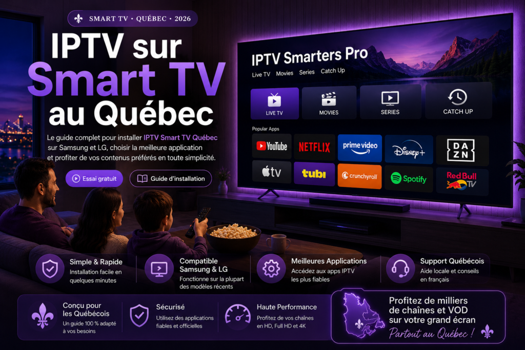 IPTV Smart TV Québec 2026 guide Samsung et LG
