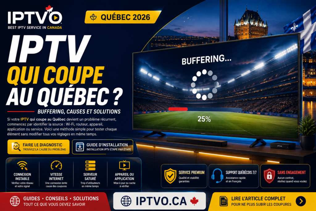 IPTV qui coupe Québec 2026 – buffering, causes et solutions